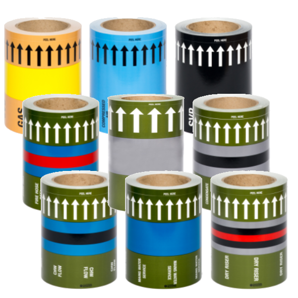 Express Electrical Pipe Marking Tapes to BS17102014 150mm