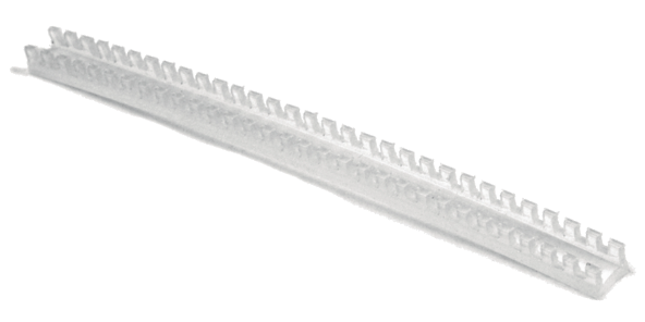 Serrated Edge Grommet Strips White Polyethylene grommet strip panel.