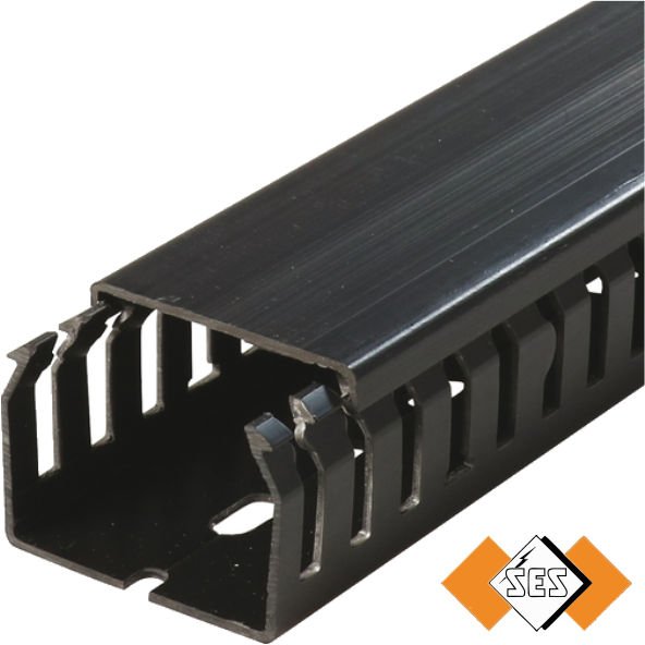 Express Electrical Black Open Slot Trunking (GFDIN A7/5)