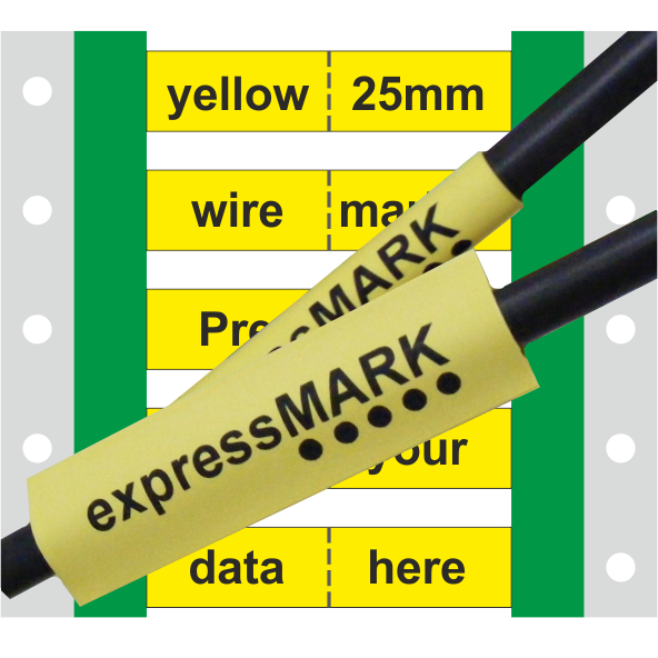 Express Electrical - 25mm Yellow Pre-printed Zero-hal Wire Markers